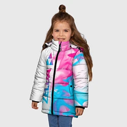 Куртка зимняя для девочки Zelda neon gradient style: по-вертикали, цвет: 3D-черный — фото 2