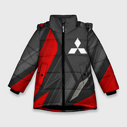 Куртка зимняя для девочки Mitsubishi sports racing, цвет: 3D-черный