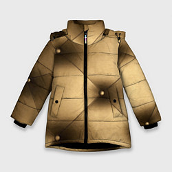 Куртка зимняя для девочки Текстура обивки, цвет: 3D-черный