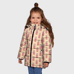 Куртка зимняя для девочки Красная консоль Тетрис, цвет: 3D-светло-серый — фото 2