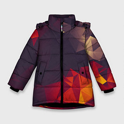 Зимняя куртка для девочки Полигональный узор