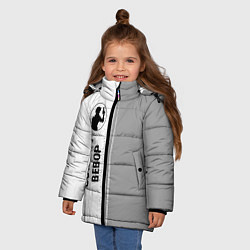 Куртка зимняя для девочки Cowboy Bebop glitch на светлом фоне: по-вертикали, цвет: 3D-черный — фото 2