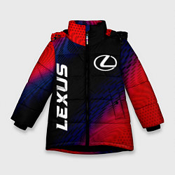 Куртка зимняя для девочки Lexus красный карбон, цвет: 3D-черный