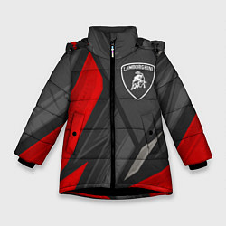 Куртка зимняя для девочки Lamborghini sports racing, цвет: 3D-черный