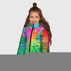 Куртка зимняя для девочки Радужное излучение, цвет: 3D-светло-серый — фото 2