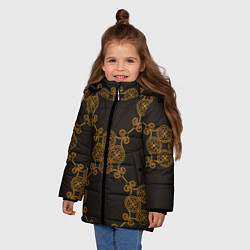 Куртка зимняя для девочки Позолоченный паттерн, цвет: 3D-светло-серый — фото 2