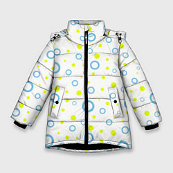 Куртка зимняя для девочки Узор из кругов, цвет: 3D-черный