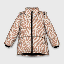 Куртка зимняя для девочки Африканский пятнистый узор, цвет: 3D-черный