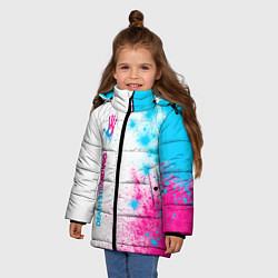 Куртка зимняя для девочки Death Stranding neon gradient style: по-вертикали, цвет: 3D-черный — фото 2