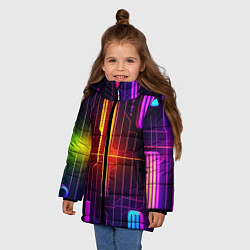 Куртка зимняя для девочки Неонка, цвет: 3D-светло-серый — фото 2