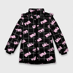 Куртка зимняя для девочки Girl power - черный в клетку, цвет: 3D-черный