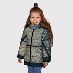 Куртка зимняя для девочки Стеклянка, цвет: 3D-черный — фото 2