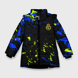 Куртка зимняя для девочки Реал Мадрид фк, цвет: 3D-черный
