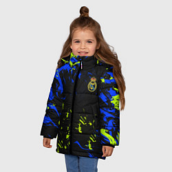 Куртка зимняя для девочки Реал Мадрид фк, цвет: 3D-светло-серый — фото 2