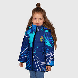 Куртка зимняя для девочки Реал Мадрид фк эмблема, цвет: 3D-светло-серый — фото 2
