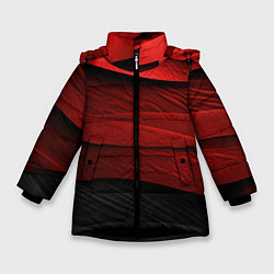 Зимняя куртка для девочки Шероховатая красно-черная текстура