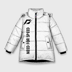 Куртка зимняя для девочки Need for Speed glitch на светлом фоне: по-вертикал, цвет: 3D-черный