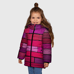Куртка зимняя для девочки Малиновые кирпичики, цвет: 3D-черный — фото 2