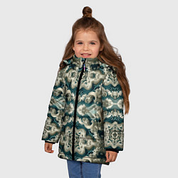 Куртка зимняя для девочки Облачные волны, цвет: 3D-черный — фото 2
