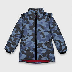 Куртка зимняя для девочки Стиль камуфляж, цвет: 3D-красный