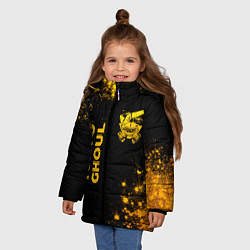 Куртка зимняя для девочки Tokyo Ghoul - gold gradient: надпись, символ, цвет: 3D-черный — фото 2