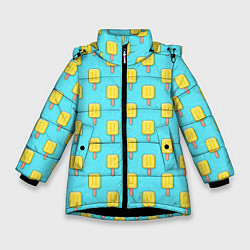 Куртка зимняя для девочки Желтые эскимо, цвет: 3D-черный