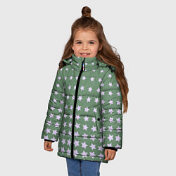 Куртка зимняя для девочки Звездное серебро, цвет: 3D-светло-серый — фото 2