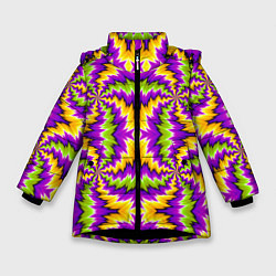 Зимняя куртка для девочки Красочная иллюзия вращения