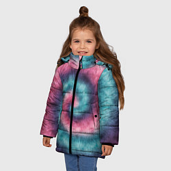 Куртка зимняя для девочки Тай дай космос, цвет: 3D-светло-серый — фото 2
