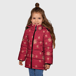Куртка зимняя для девочки Красный стиль, цвет: 3D-светло-серый — фото 2