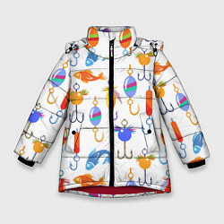 Куртка зимняя для девочки Рыбалочка, цвет: 3D-красный