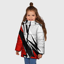Куртка зимняя для девочки Бело-красная униформа для зала, цвет: 3D-красный — фото 2