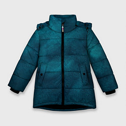 Куртка зимняя для девочки Синие туманные камешки, цвет: 3D-черный