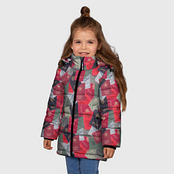 Куртка зимняя для девочки Документы Советского Союза, цвет: 3D-красный — фото 2