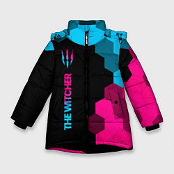 Куртка зимняя для девочки The Witcher - neon gradient: по-вертикали, цвет: 3D-черный