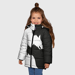 Куртка зимняя для девочки Волк инь ян, цвет: 3D-красный — фото 2