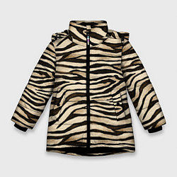 Зимняя куртка для девочки Шкура зебры и белого тигра