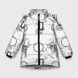 Куртка зимняя для девочки Фигуры, цвет: 3D-светло-серый