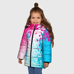 Куртка зимняя для девочки Yamaha neon gradient style: по-вертикали, цвет: 3D-черный — фото 2