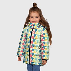 Куртка зимняя для девочки Треугольный орнамент, цвет: 3D-светло-серый — фото 2