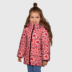 Куртка зимняя для девочки Любовь - сердечки, цвет: 3D-черный — фото 2