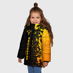 Куртка зимняя для девочки Tokyo Revengers - gold gradient: по-вертикали, цвет: 3D-черный — фото 2