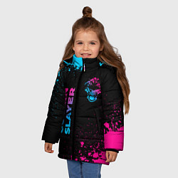 Куртка зимняя для девочки Goblin Slayer - neon gradient: надпись, символ, цвет: 3D-черный — фото 2