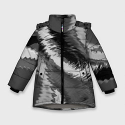 Куртка зимняя для девочки Абстрактный узор в серых тонах, цвет: 3D-светло-серый