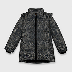 Куртка зимняя для девочки Черная каллиграфия, цвет: 3D-черный