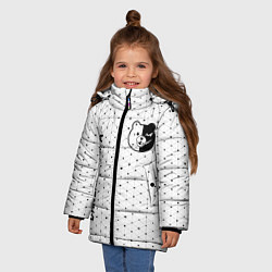 Куртка зимняя для девочки Danganronpa glitch на светлом фоне: надпись, симво, цвет: 3D-черный — фото 2