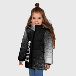 Куртка зимняя для девочки Zelda glitch на темном фоне: по-вертикали, цвет: 3D-черный — фото 2