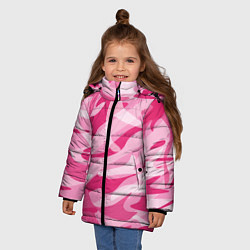 Куртка зимняя для девочки Камуфляж в розовом, цвет: 3D-светло-серый — фото 2