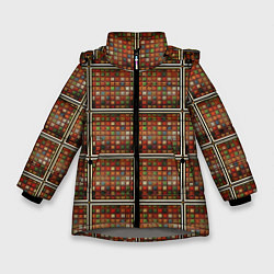 Зимняя куртка для девочки Разноцветные мозаичные кубы