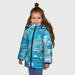 Куртка зимняя для девочки Камуфляж военный синий, цвет: 3D-светло-серый — фото 2